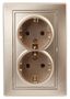 Розетка 2-м СП Plano 1-205-04 16А IP20 250В 2х2P+E Schuko шампань Intro Б0030071 ЭРА