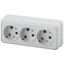 Розетка 3-м ОП Quadro 2-206-01 16А IP20 250В 3х2P+E бел. Intro Б0036145 ЭРА