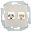 Механизм розетки комп. + телеф. 1-м СП Simon15 RJ11 RJ45 CAT.5E шампань Simon 1591590-034