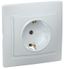 Розетка 1-местная с заземляющим контактом защитной шторкой 16А керамика КВАРТА белая IEK (РСш10-3-КБ ) - ERK14-K01-16-K