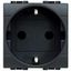 Розетка 1-м СП 2мод. LivingLight 16А IP20 2P+E с заземл. защ. шторки антрацит Leg BTC L4141 Legrand