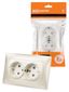 Розетка двойная 2П+З 16А 250В с защ. шт. перламутр "Лама" | SQ1815-0813 TDM