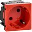 Розетка 2мод. 16А 250В 45град. с заземл. защ. шторки винт. зажимы красн. ИЭК Leg 4525052 Daccord