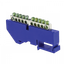 Шина нулевая N 6х9 10 отверст. цинк син. изолятор на DIN-рейку PROxima EKF sn1-63-10-d