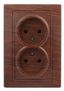 Розетка 2-м СП Plano 1-204-10 16А IP20 250В 2х2P венге Intro Б0030068 ЭРА