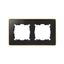 Рамка 2 поста цвета графит с металлическим основанием золото S82 Detail - 8201620-242 Simon