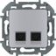 Розетка компьютерная 2-м Inspiria RJ45 кат.6 UTP механизм алюм. Leg 673842 Legrand
