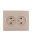 Розетка 2-м СП Karina 16А IP20 без заземл. термопласт крем. LEZARD 707-0300-128B