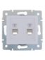 Розетка телефонная 2-м СП Karina RJ11 механизм бел. LEZARD 707-0288-138
