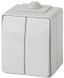 Переключатель 2-клавишный IP65, 10АХ-250В, ОУ, 11-1606-03 Эра Эксперт, Серый | Б0035979