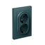 Розетка 2-м СП AtlasDesign 16А IP20 с заземл. защ. шторки в сборе изумруд SE ATN000826 APC