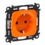 Розетка 1-м СП Valena Allure 16А IP20 250В 2P+E защ. шторки безвинтов. клеммы с лицев. панелью механизм оранж. Leg 754981 Legrand