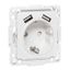 Стокгольм Механизм Розетки 1-местной с/з, USB 2A 16А винтовые клеммы белый с защ. штор. | EYR16-2USB-typeA EKF
