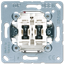 Балансирный выключатель 10 A/ 250 B, двухклавишный, пружинные зажимы, в комплекте 2 лампы (установлены); не подходит к клавишам серии EP; универсальны JUNG 505U5