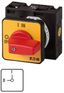 Выключатель , красная ручка 2P, Ie = 25A Пол. 0-1 90 °, 48х48 мм переднее крепление T3-1-102/E-RT - 016318 EATON