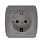 Розетка 1-м ОП Клио 16А IP44 с заземл. сер. UNIVersal К2228-Gr Союз