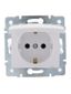 Розетка 1-м СП Karina с заземл. крышкой керамика механизм бел. LEZARD 707-0288-123