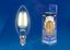 Лампа светодиодная LED-C35-5W/WW/E14/CL/MB GLM10TR форма "свеча" прозр. Multibright свет теплый бел. 3000К 100-50-10 упак. картон Uniel UL-00002367