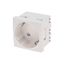 Розетка электрическая 45x45, CEE 7/4, 2K+3, 16A, белая | 11-8977 REXANT MEET