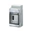 Бокс на 4 модуля метр. отв. без клеммы PE+N с прозр. дверью PS IP65 KV 6104 сер. HENSEL 6100417