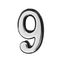 Цифра дверная на двусторонней клеевой основе, АЛЛЮР пластик 9 хром - 5105 ПТК
