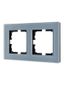 Рамка 2-местн. гориз. VESNA стекло серо-голуб. LEZARD 742-7080-147