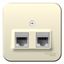 Розетка компьютерная + телефонная 2-м ОП Blanca RJ45 кат.5E RJ11 с изолир. пластиной молочн. SE BLNIA045112 APC