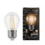 Лампа светодиодная филаментная LED 11 Вт 810 лм 2700К шар P45 теплый E27 AC 220В прозрачная колба Black Filament - 105802111 Gauss