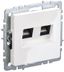Розетка компьютерная двойная СП RJ45 кат.6 BRITE РК11-2-БрБ бел. IEK BR-K20-2-K01