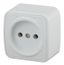 Розетка Intro Polo 3-201-01 без заземления 2P, 16A-250В, IP20, ОУ, белый | Б0053550 ЭРА