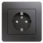 Розетка 1-м СП Glossa 16А IP20 250В с заземл. защ. шторки в сборе графит SE GSL001344 APC