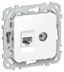 Розетка 2-м СП FLITE РКТВ5е-2-0-ФлБ RJ45/TV кат.5E UTP механизм бел. IEK FI-AK22-1-K01