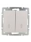 Переключатель проходной 2-кл. СП Rain IP20 механизм бел. LEZARD 703-0288-106