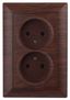 Розетка 2-м СП Solo 4-204-10 16А 250В 2P венге Intro Б0043331 ЭРА