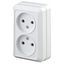 Розетка 2-м ОП Quadro 2-203-01 16А IP20 250В 2х2P бел. Intro Б0027652 ЭРА
