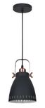 Светильник PL-428S-1 С62 подвес. New York 1х E27 40Вт 230В черн.+медь Camelion 13075