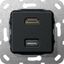 Мех-м с накладкой HDMI с/у usb пластик черный IP20 Gira System 55 | 567910