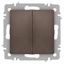 Выключатель двухклавишный, в рамку (скрытого монтажа) венге 10А 250В винтовые зажимы Intro Accent 6-104-08 - Б0063497 ЭРА