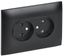 Розетка 2-м SKANDY 10А без заземл. защ. шторок в сборе SK-R10Bl черн. IEK SK-R20-10-K02-F