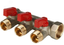 Коллектор с шаровыми кранами 3/4', 3 отвода 1/2' (красные ручки) - SMB 6210 341203 STOUT RG0091AACQM2BK
