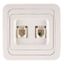 Розетка телефонная 2-м СП Mimoza 16А IP20 бел./бел. Makel 12034