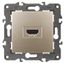 Розетка HDMI, Эра Elegance, шампань, 14-3114-04 - Б0034335