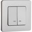 Выключатель двухклавишный с подсветкой/индикацией INSPIRIA 10 AX 250 В~ алюминий - 673632 Legrand