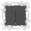 Выключатель 2-кл. 1п 2мод. СП Simon 24 10А IP20 механизм графит 2450398-038