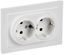 Розетка 2-м СП BRITE РСш12-3-БрАБ 16А в сборе с заземл. защ. шторки арктич. бел. IEK BR-R24-16-K91-F