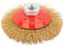 Кордщетка-колесо с наклоном, гайка М14, стальная волнистая латунированная проволока 100 мм - 39050 РОС