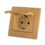 Розетка 1-м Mira с заземл. защ. крышкой керамика ясень LEZARD 701-4747-123