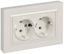Розетка 2-м СП BRITE РСПл12-3-БрЖ 16А в сборе с заземл. без защ. шторок плоская жемчуж. IEK BR-R27-16-K36-F
