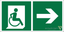 Знак безопасности NPU-6030.E73"Напр. движения к эвакуац. выходу МГН направо" Белый свет a20554 BS