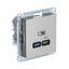 Розетка USB AtlasDesign тип C 65Вт QC PD высокоскор. ЗУ механизм шампань SE ATN000527 APC
